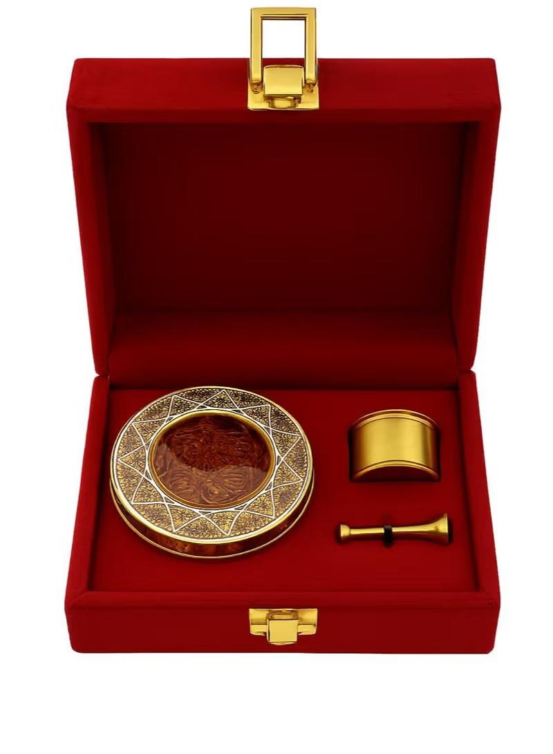 Premium Maroon Color Velvet Saffron Gift Box | 10g
